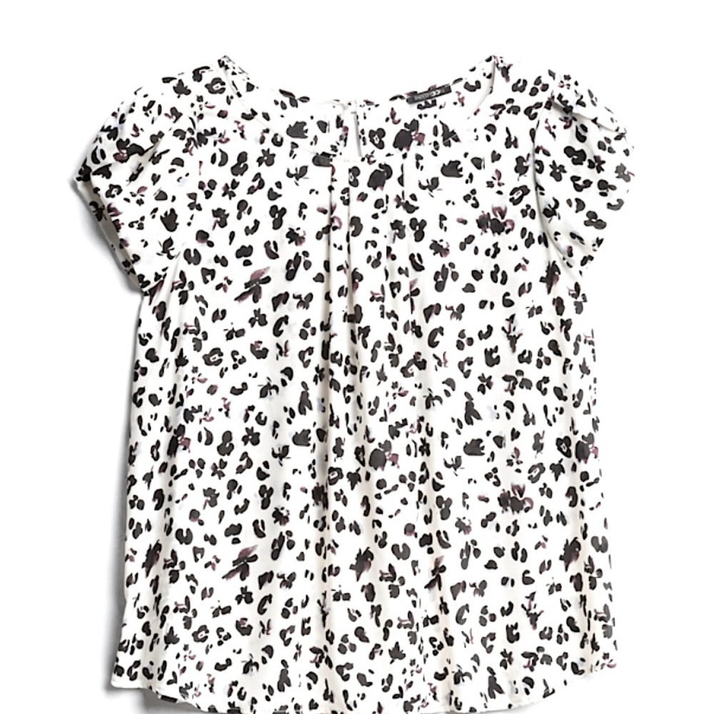 Papermoon Bastille Tulip Sleeve Blouse White/Black